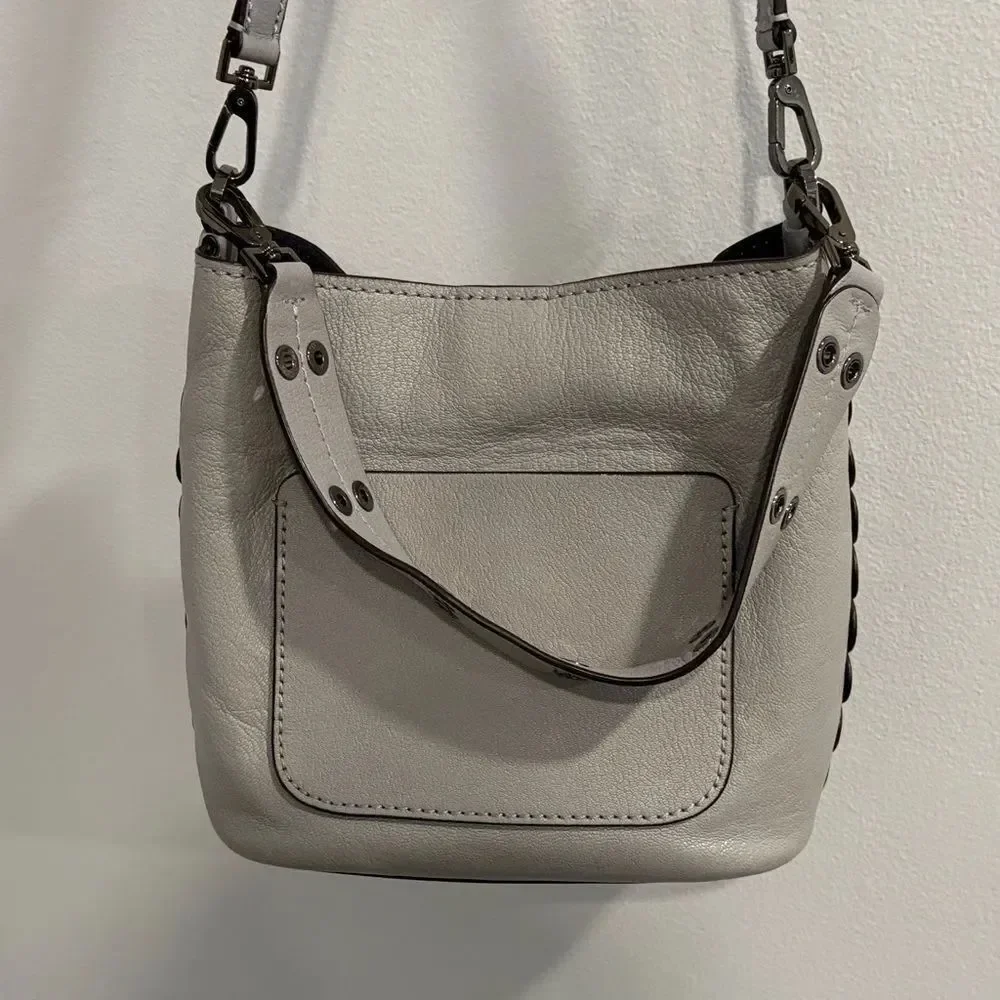 Kate Spade Bohemian Style Pebbled Gray Leather Shoulder Bag and Cross Body